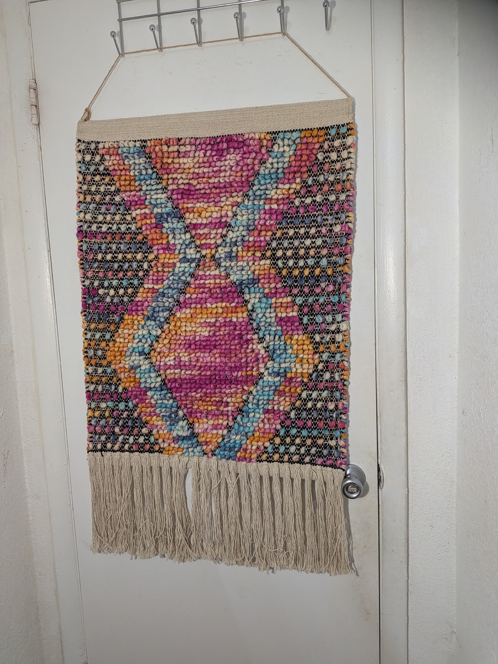 Boho Diamond Fringe Wall Hanging - Multicolor
